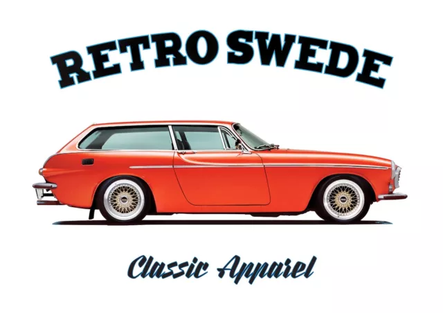 VOLVO P1800 ES t-shirt. RETRO SWEDE. CLASSIC CAR. SWEDISH. MODIFIED. CUSTOM CAR.