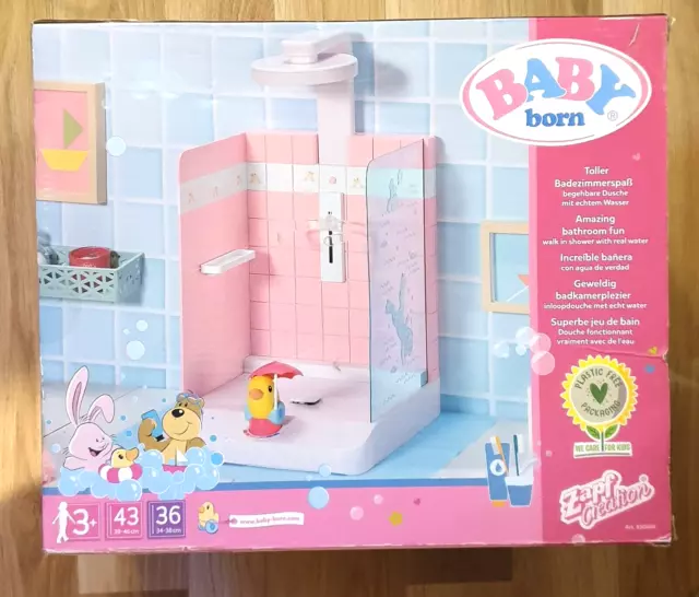 BABY born Bath Walk in Dolls Shower - New ex display boxed - missing floor mat