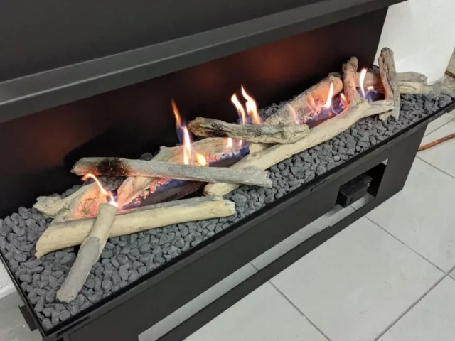 12 troncos cerámicos decorativos para chimeneas grandes de gas y bioetanol.