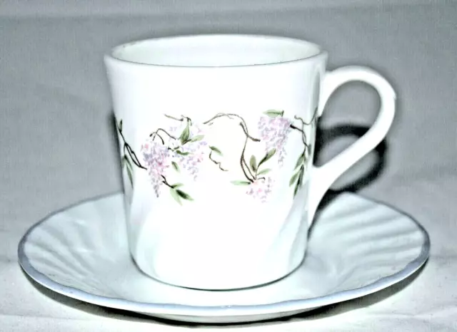 "Corning"  U.S.A  Cup and Saucer in the Wisteria Pattern 2