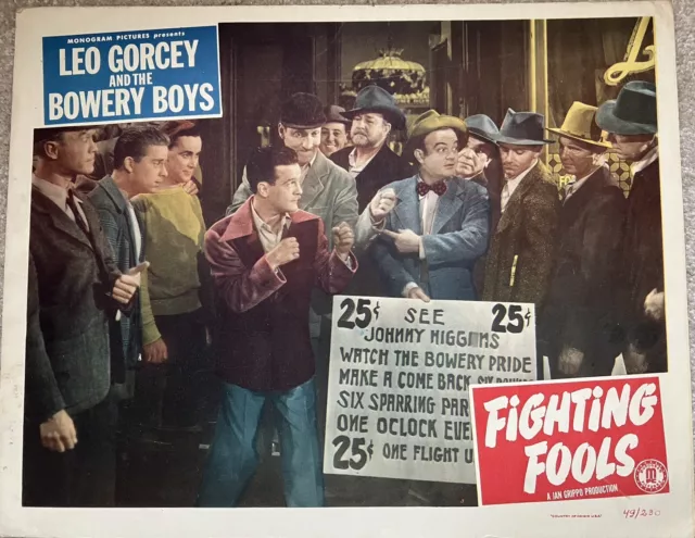 Original 1949 VINTAGE Movie Lobby Card Poster Bowery Boys in “Fighting Fools”