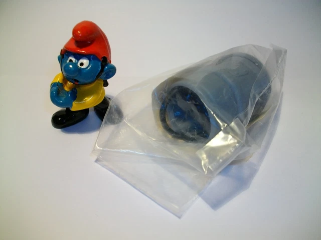 Super Smurf Pompiers – Véhicule Schtroumpf Schleich – Allemagne 1980 – Résine – Boîte Ouverte – Rare