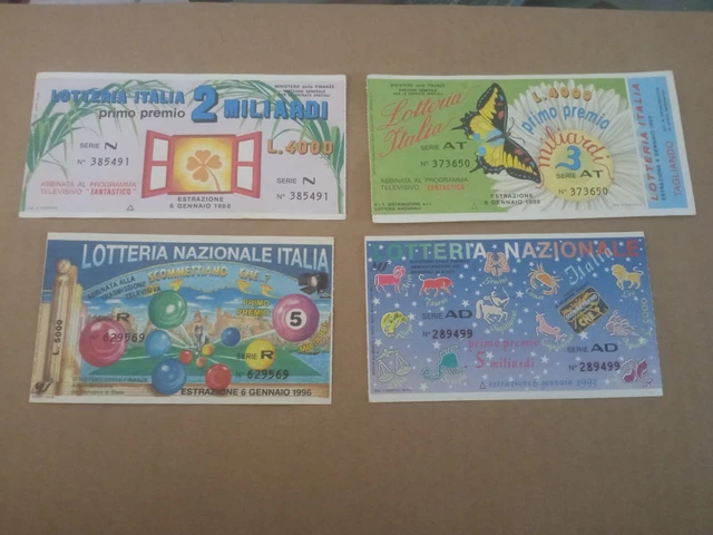 lotto di 8 biglietti lotteria