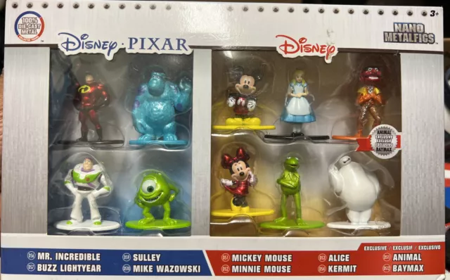 Disney Pixar Die-Cast Mini-Figures Nano Metalfigs 10 Pack Mickey Buzz Sulley