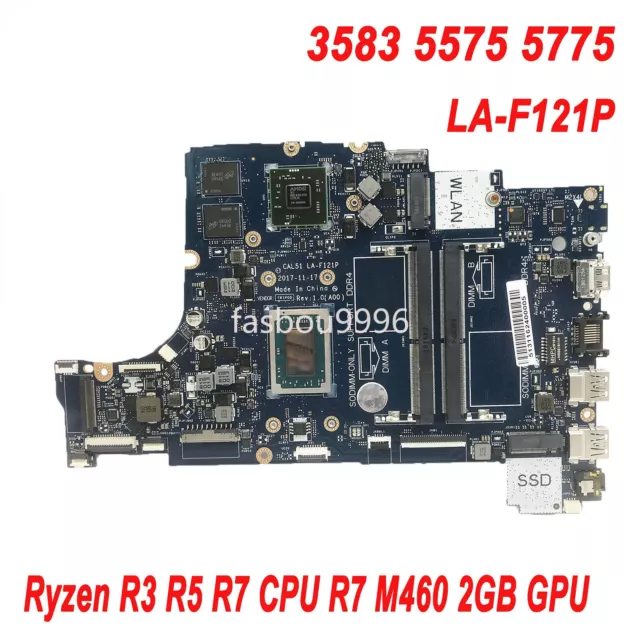 LA-F121P Motherboard FOR DELL INSPIRON 3583 5575 5775 with Ryzen R3 R5 R7 CPU