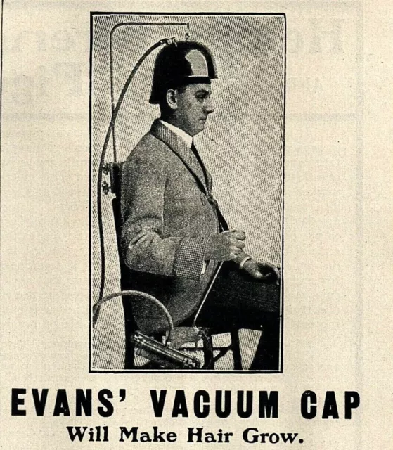 1903 Quack VACUUM HELMET Evans Electric Chair Hose ORIGINAL Magazine Ad 5804