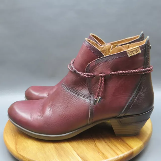 PIKOLINOS ROTTERDAM ANKLE boots Womens Size 10 Burgundy Zip Up Heels ...