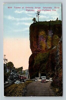 Portland OR, Tunnel At Oneonta Gorge, Columbia River, Oregon Vintage Postcard