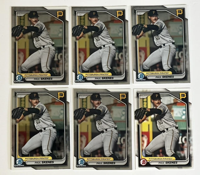 (6) 2024 BOWMAN Chrome Prospects PAUL SKENES LOT BCP125 Pittsburgh