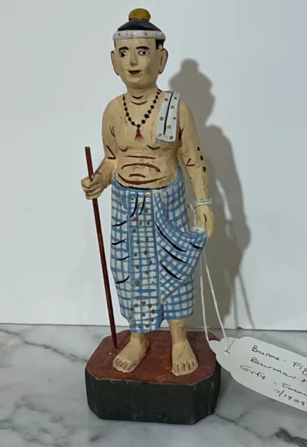 EARLY 20th CENTURY PAINTED WOOD STATUE OF MALE FIGURE - FROM MUSEUM COLLECTION