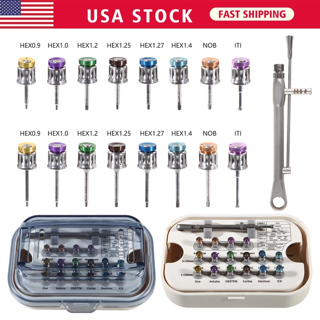 DENTAL IMPLANT SCREW Removal Kit/Screw Driver kit Autoclavable Tool US