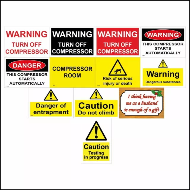 Warning Danger Signs Compressor Serious Injury Death Climb Testing GBL237