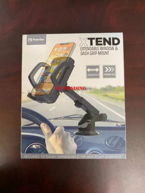 Premier XTEND Car Window Dash AUTO GRIP MOUNT Phone/GPS Holder w/ Extendable Arm