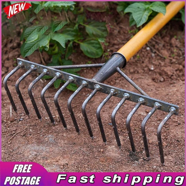 Earth Rake CARBON STEEL NAIL Rakes Weed Rakes for Loose Earth Farming £32.26 ...