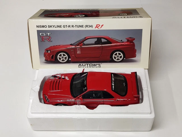 AUTOart 1/18 Nissan Skyline NISMO R34 GT-R Z-tune #77461 - Modellino Argento, Nuovo In Scatola!