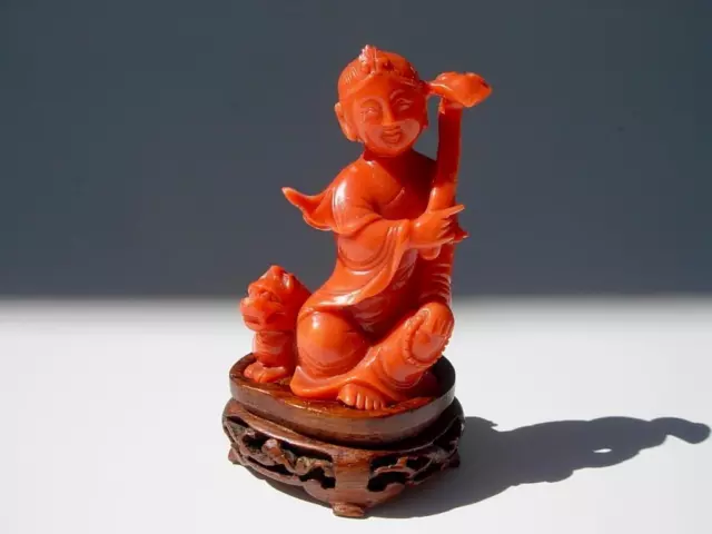 Nice Chinese Carved Coral Figural Group, 18/19Thc