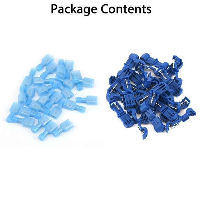 1Set (50Pcs) Connecteur Rapide Serrure Câble Pince Terminal Électrique Bleue