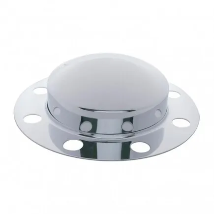 United Pacific 10134 Axle Hub Cover   Front, Chrome, Dome, With 33mm Nut Cover,