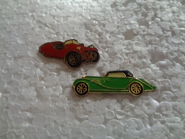 Job lot of 2 Morgan car shaped vintage metal lapel pins