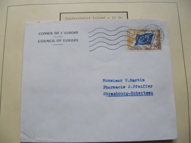 1958, Frankreich Dienstmarken für den Europarat, FDC-Brief m.3 II, FDC - Stempel