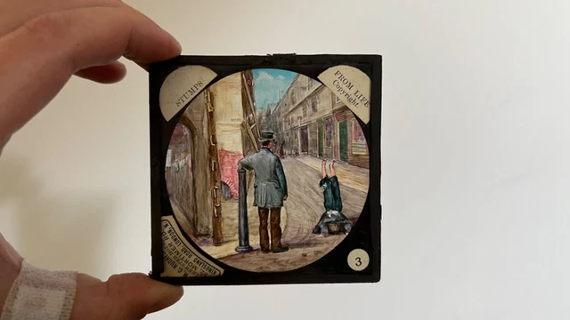 Plaque verre peint lanterne magique Fin XIXème • EUR 100,00