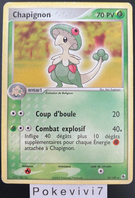 Carte Pokemon CHAPIGNON 16/109 Rare Bloc EX Rubis & Saphir FR OCCASION