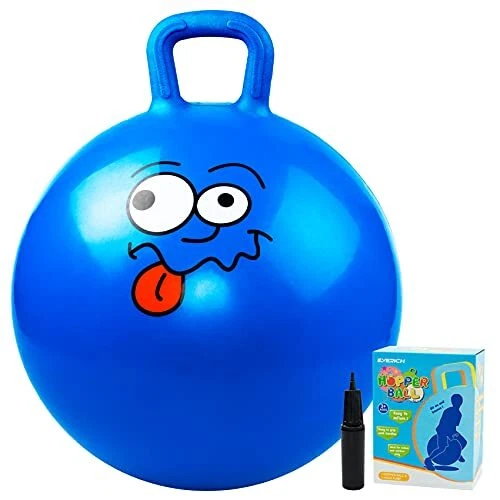 Hopper Ball Jumping Ball Hoppity Hop Bouncy Ball with Handle for Kids Age 3-6...