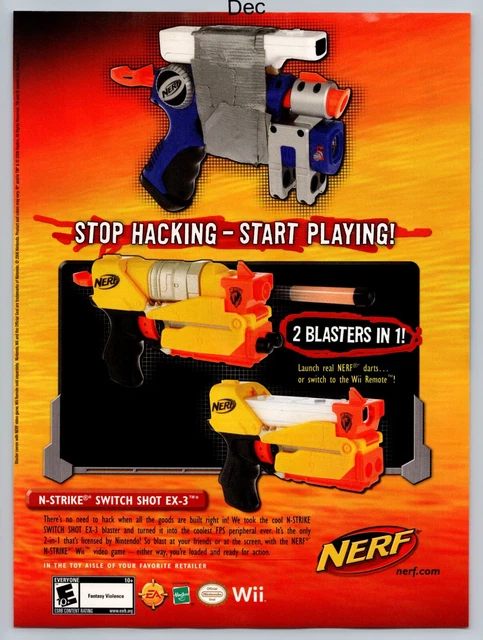 Nerf N-Strike Switch Shot EX-3 Nintendo Wii Promo 2008 Full Page Print Ad