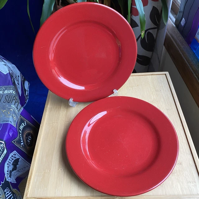WAECHTERSBACH GERMANY FUN FACTORY Solid Red Dinner Plates 11