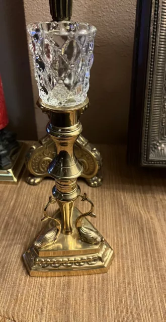 Vintage Candle Holders Brass Three Dolphin Koi Fish Intertwined