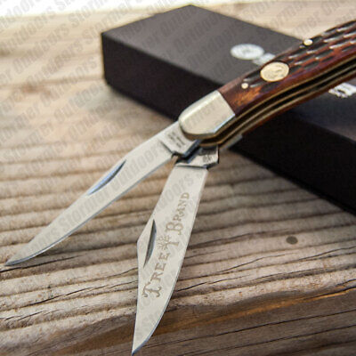Boker Tree Brand Copperhead Pocket Folding Knife Jigged Brown Bone Handle 110723