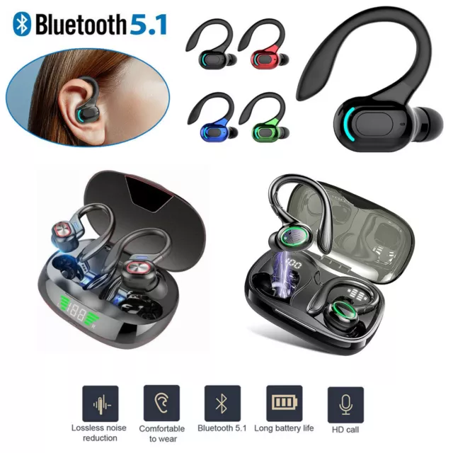 New! Bluetooth 5.1 Headset True Wireless Earphones Earbuds Headphones HiFi Sport