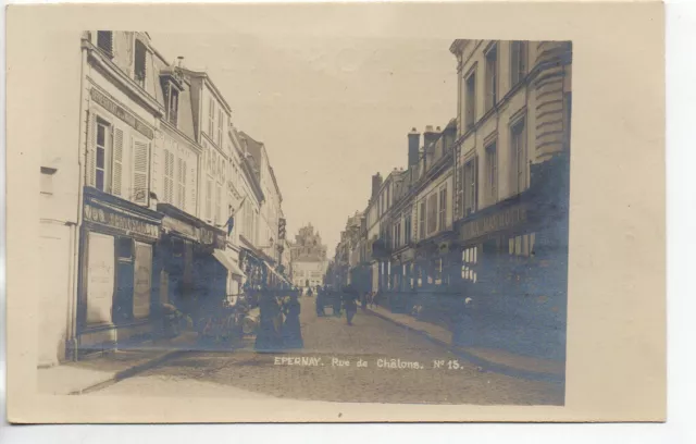 EPERNAY - Marne - CPA 51 - the streets - the rue de Chalons - photo card P. Aubry