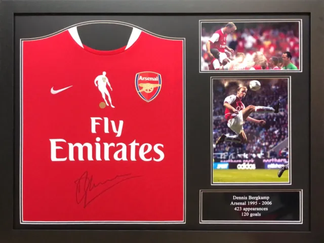 Framed Dennis Bergkamp Signed Arsenal Testimonial Shirt See Proof & Coa Holland