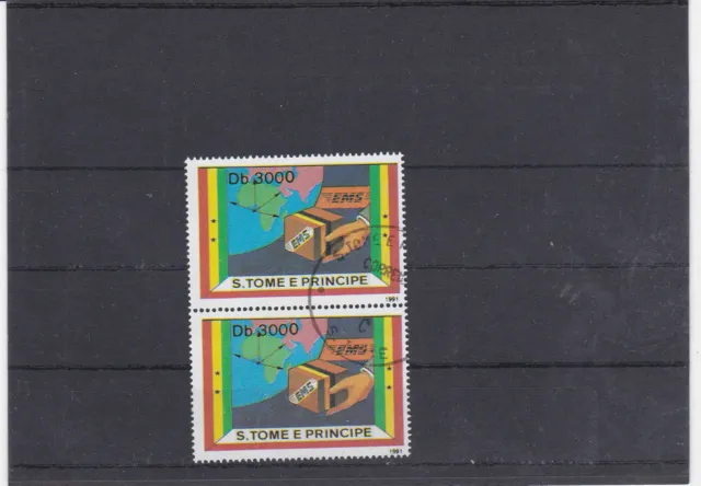 Saint Thomas Und Prinz 1991 Dienst Postal Express Paar Gestempelt yt 1079A