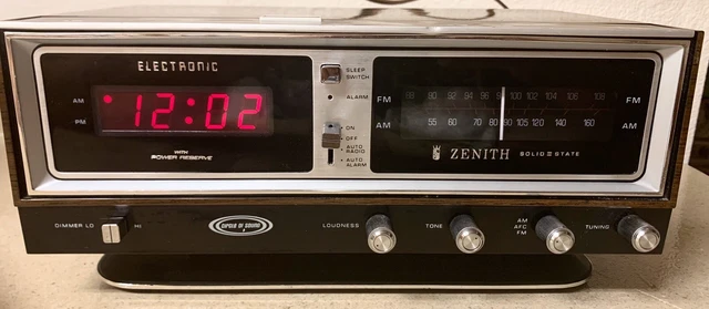 Vintage Zenith Solid State Electronic Circle of Sound Clock Radio K472W Works 🔥
