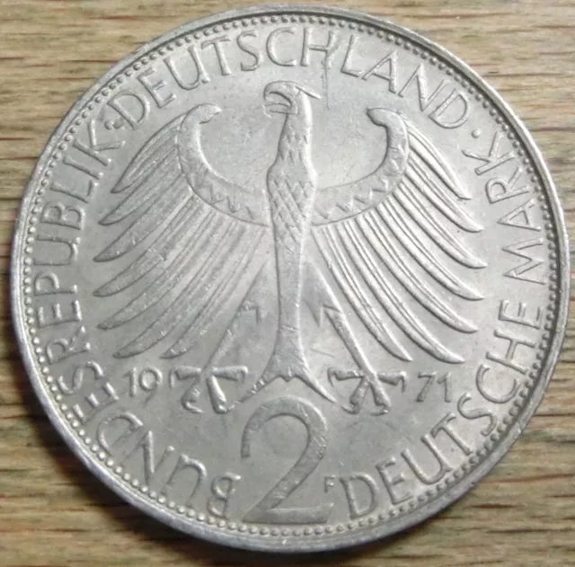 Bundesrepublik Deutschland  2  Deutsche Mark  1971  F  Max Planck