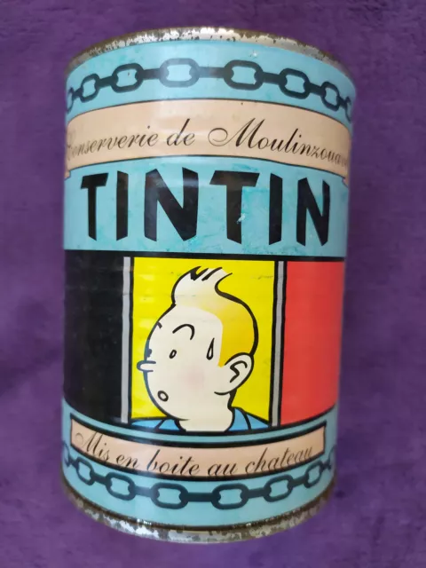 Ancienne boite de conserve Tintin " 24 tranche de gelée à l'acide nickrique "