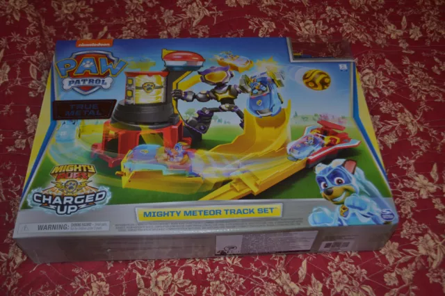 paw patrol neuf avec voiture true metal mighty meteor track set