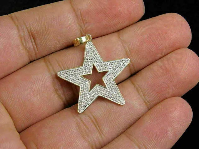 Pendentif étoile de mariage en diamant simulé taille ronde de 2,20 ct,...