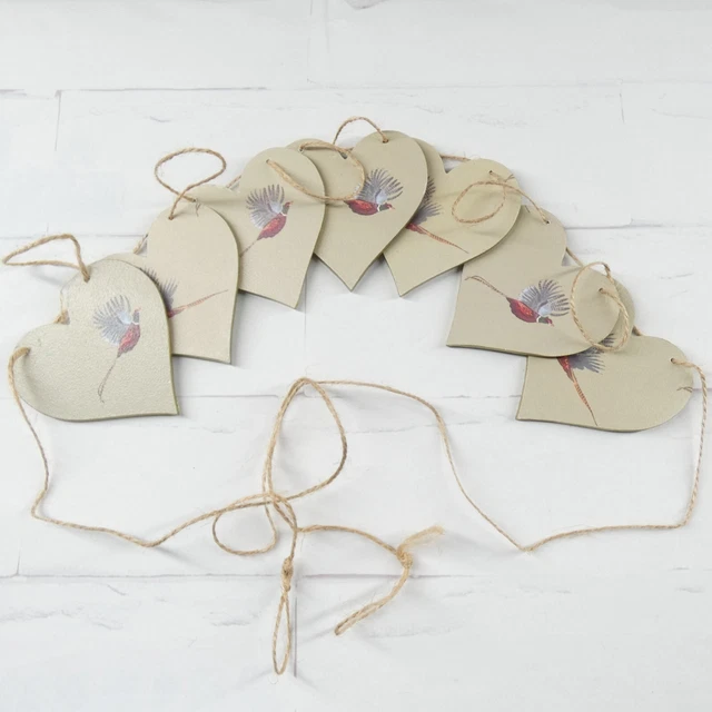CADEAU DÉCOUPAGE VINTAGE Sophie Allport Pheasants cœur en bois coloré