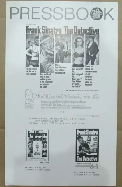 The Detective Original Pressbook 1968 No Cut Outs Frank Sinatra Lee Remick Duval