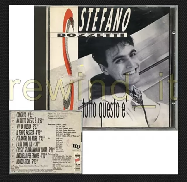 Stefano Bozzetti "Tutto Questo E'" Raro Cd 1992 - Danilo Amerio Paolo Costa