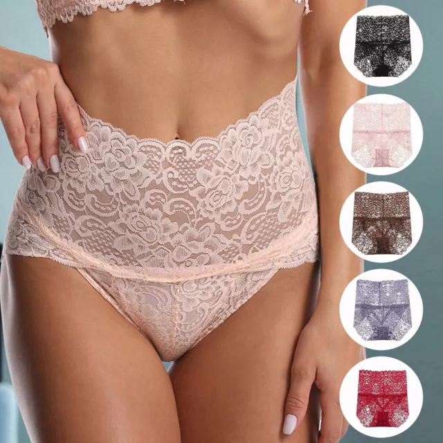 Cheers 4 Pcs/Set Women Panties Solid Color Comfortable Simple Anti-pilling  Skin-touch High Elasticity Mid Waist Plus Size Lace Quick Dry Lady  Underpants Inner Wear Clothes 