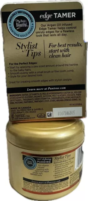 Pantene PRO-V Gold Series domador de borde de cabello y pudín rizado infundido aceite de argán de cera ✅ 2