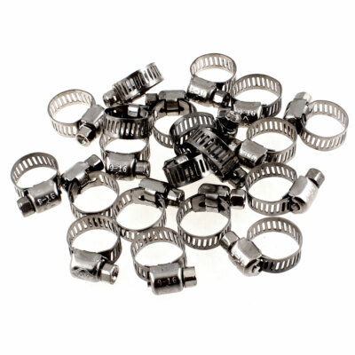 sourcingmap 14mm-27mm Gamma serraggio 304 acciaio inossidabile farfalla per fascetta stringitubo 20pz. 