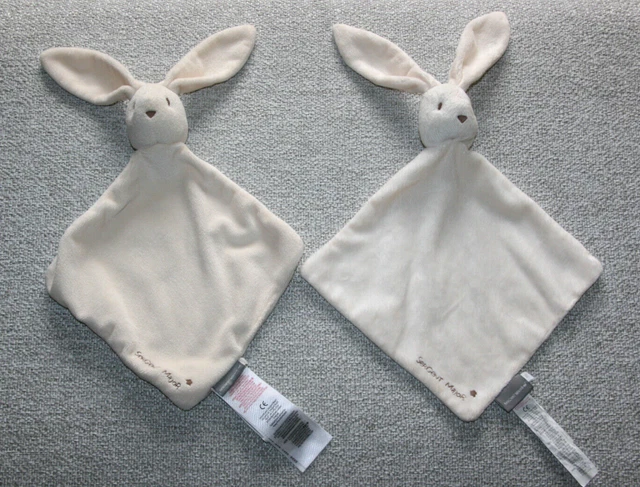 Sergent Major 2 Doudou Lapin Plat Beige Ecru Losange Etat Neuf