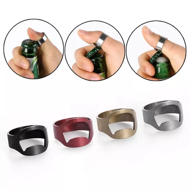 Stainless Steel Gadgets Finger Ring Openers Kitchen Tool Beer Bottles Opener