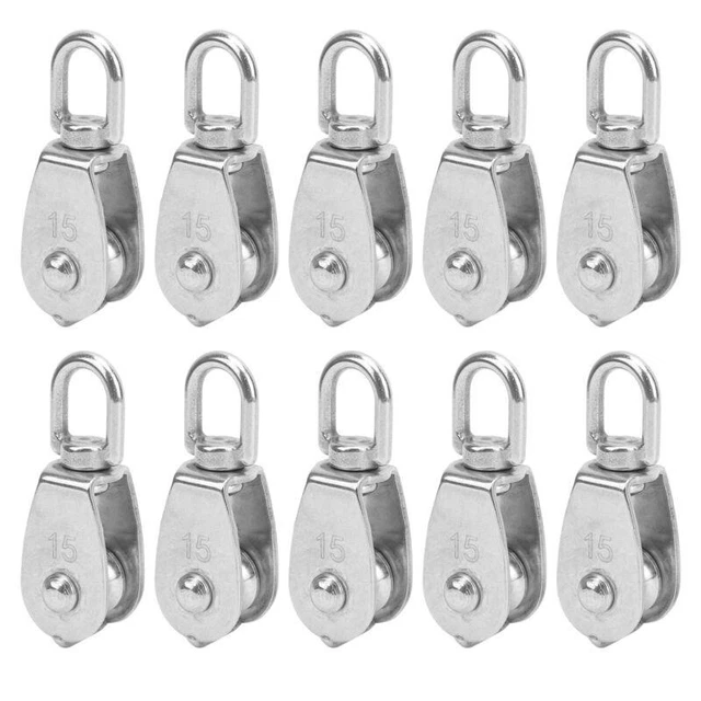 10pcs Stainless Steel Wire Rope Single Pulley for Crane Lifting M1