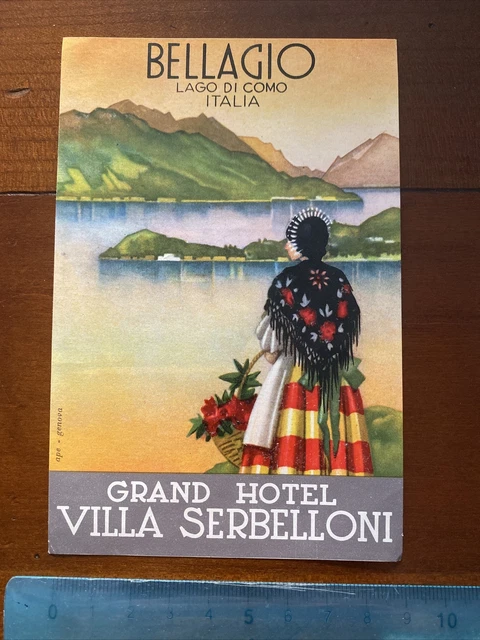 etichetta valigia luggage label GRAND HOTEL VILLA SERBELLONI BELLAGIO LAGO COMO
